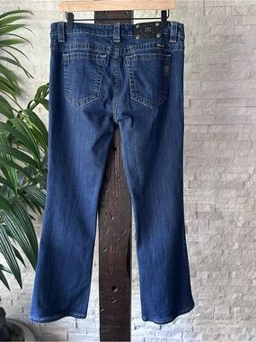 Miss Me Dark Blue Mid Rise Boot  Cut Jeans Size 32